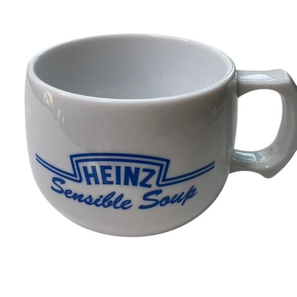 Heinz Vintage Bakelite Soup Mug White Floral Bouquet Sensible Soup Latte USA - Picture 1 of 5